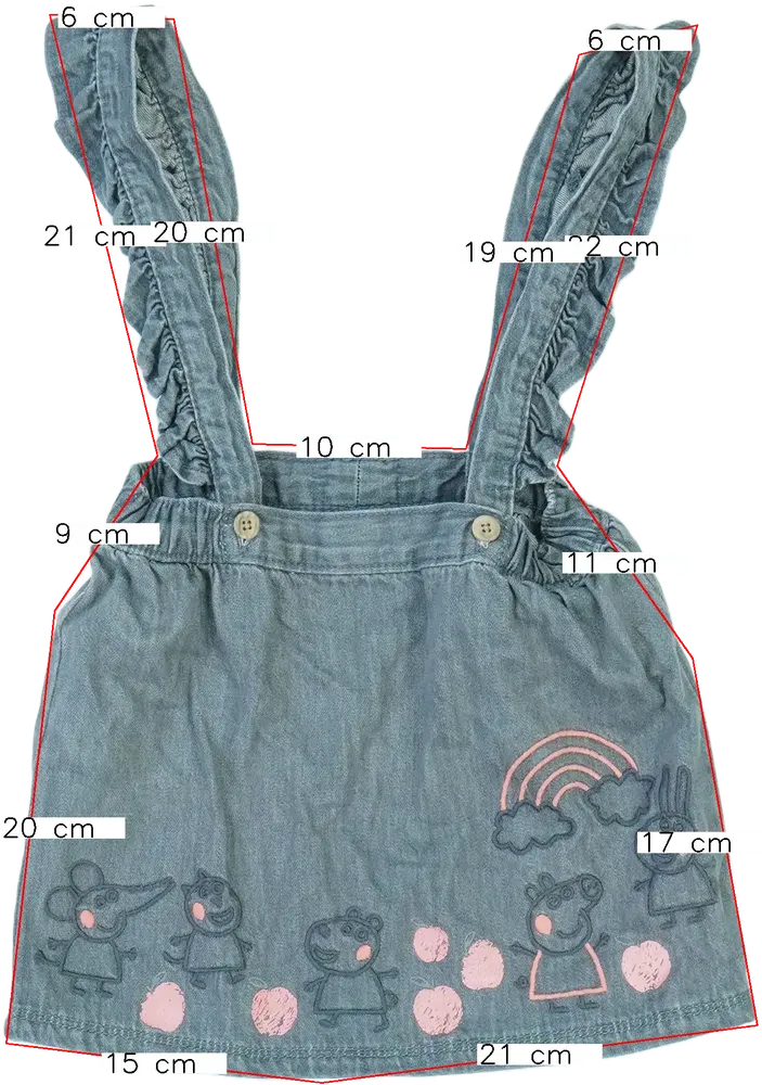 Szürke Peppa Pig Kantáros szoknya EU 92 / UK 2 év / US 2T