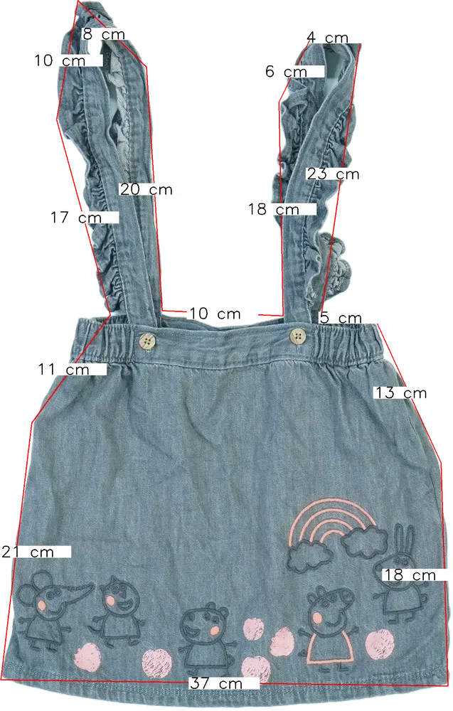 Szürke Peppa Pig Kantáros szoknya EU 104 / UK 4 év / US 4T/XS