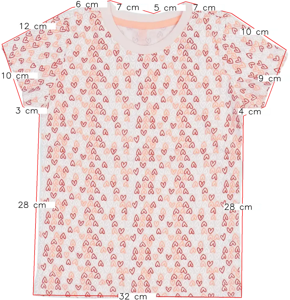 Rózsaszín Hema Póló EU 116 / UK 6 év / US 6 év/S