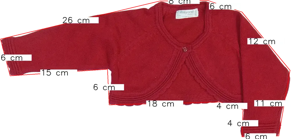 Piros Mayoral Bolero EU 68 / UK 3-6 hónap / US 3-6 hónap