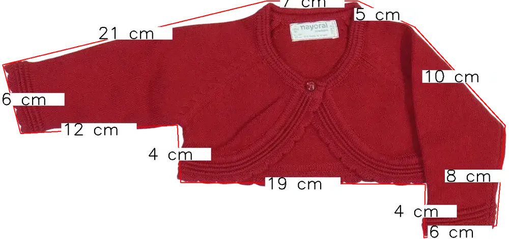 Piros Mayoral Bolero EU 56 / UK Újszülött / US Újszülött