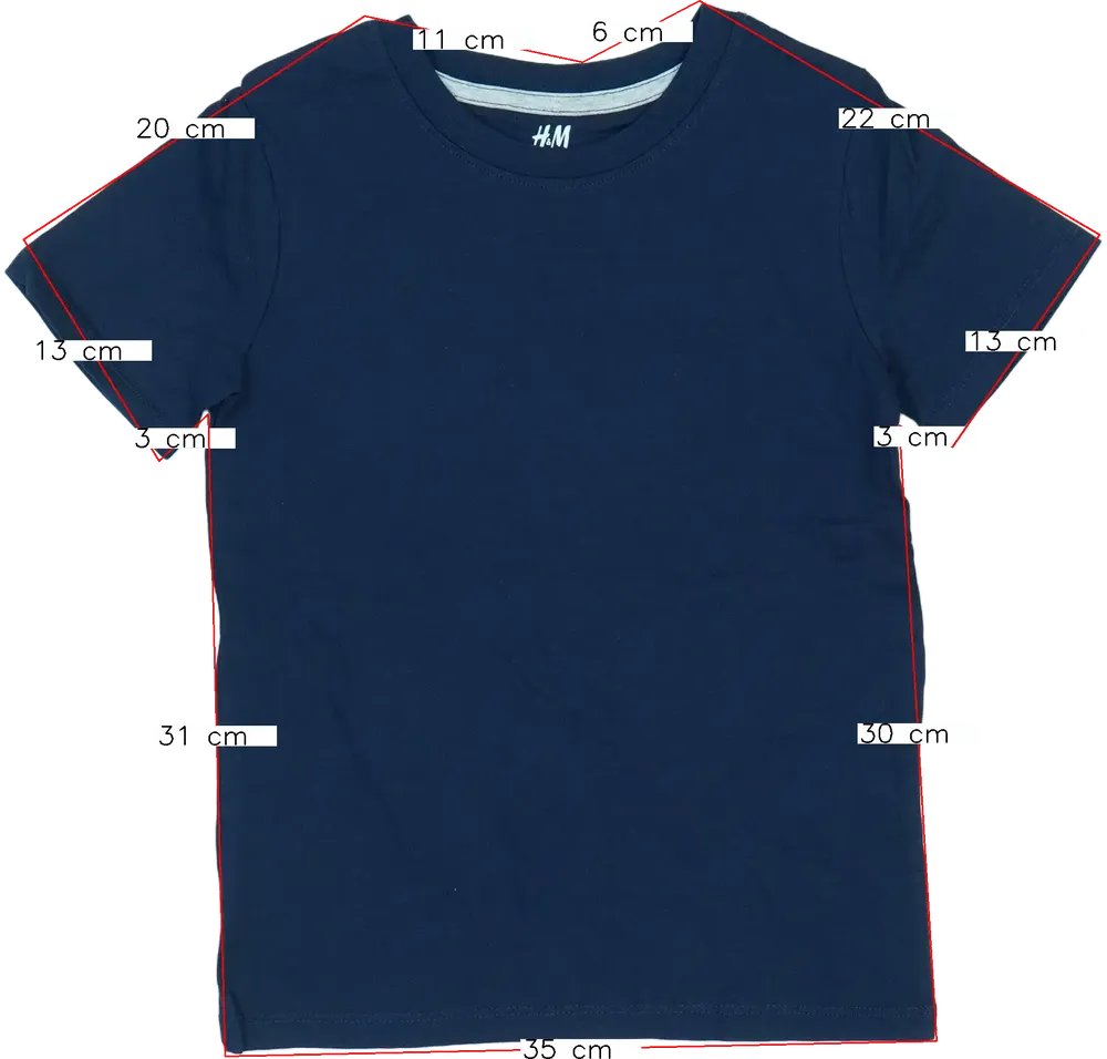 Kék H&amp;M Póló EU 122 / UK 7 év / US 7 év/M