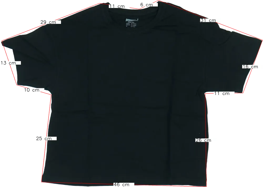 Fekete Pepperts! Póló EU 152 / UK 12 év / US 12 év/L