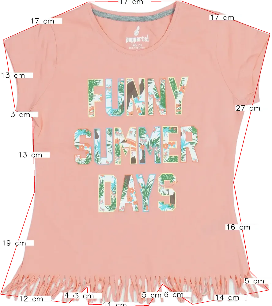 Rózsaszín Pepperts! Póló EU 152 / UK 12 év / US 12 év/L