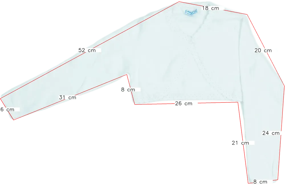 Fehér Mayoral Bolero EU 116 / UK 6 év / US 6 év/S