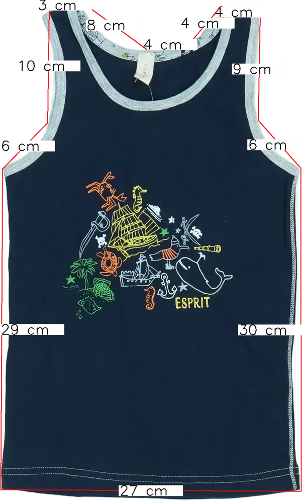 Fekete Esprit Fiú / Férfi trikó EU 110 / UK 5 év / US 5 év/XS