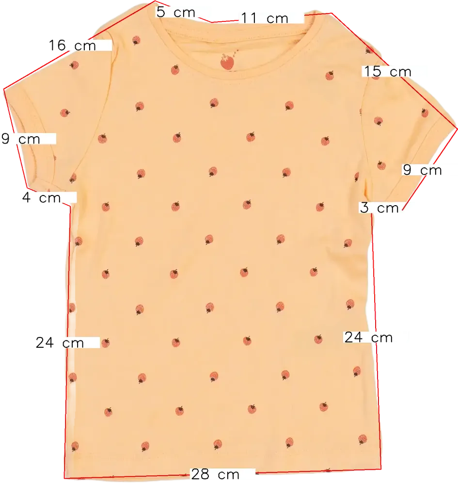 Sárga (narancs) Lupilu Pizsama felső EU 104 / UK 4 év / US 4T/XS