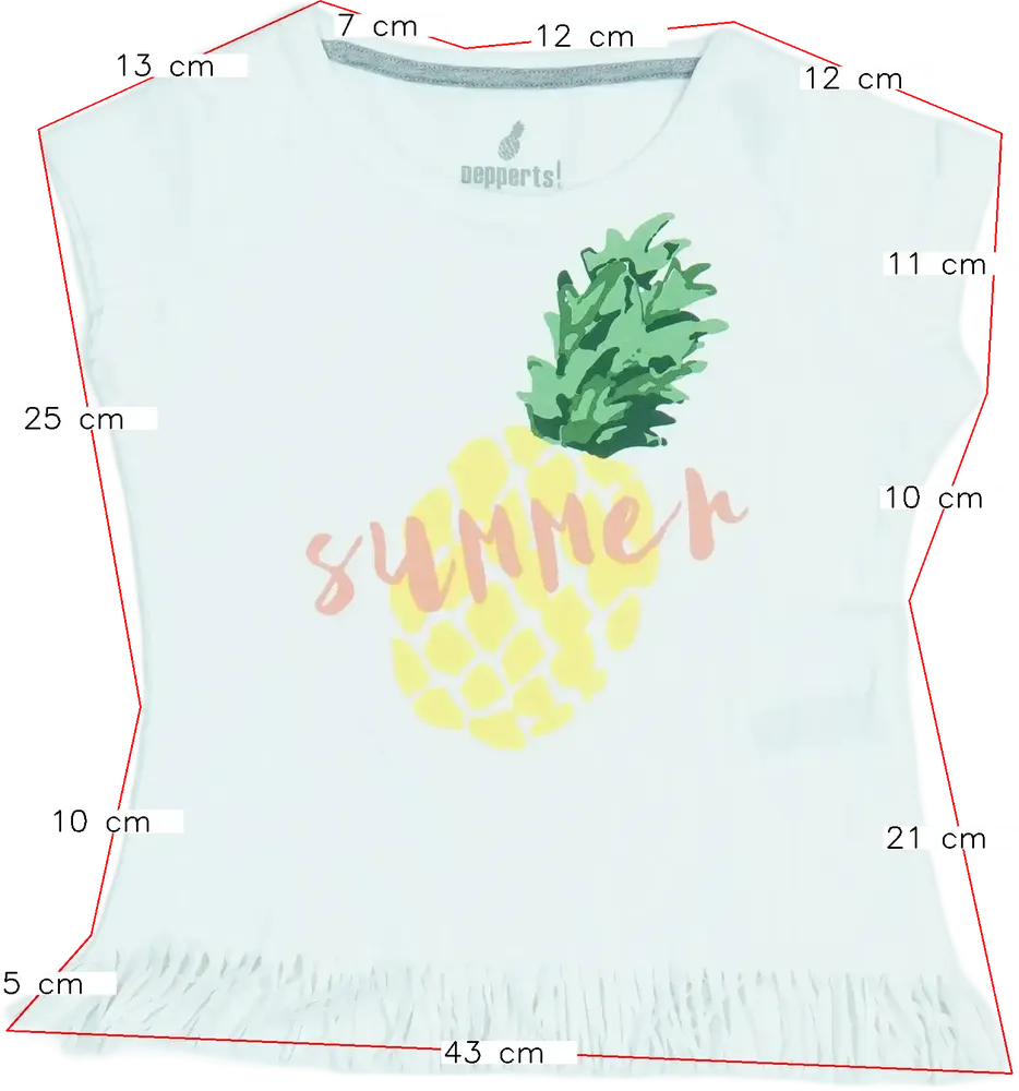 Fehér Pepperts! Póló EU 128 / UK 8 év / US 8 év/M