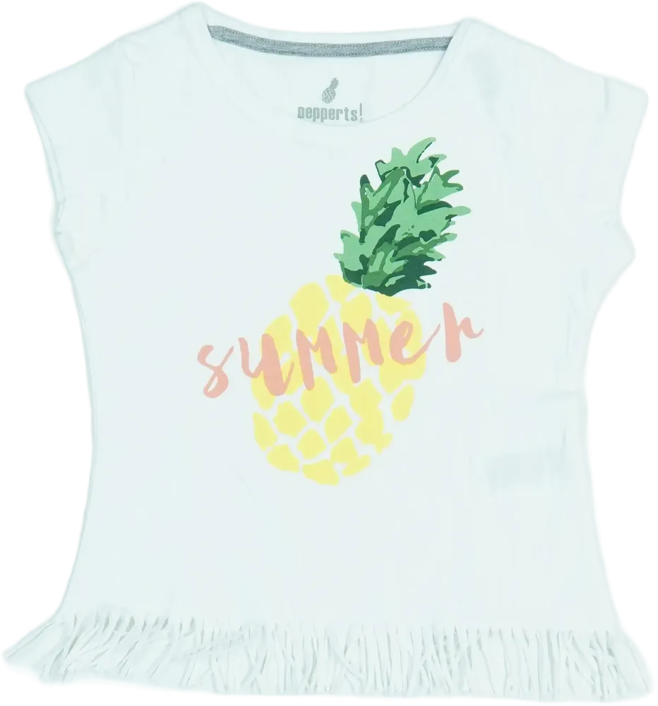 Fehér Pepperts! Póló EU 128 / UK 8 év / US 8 év/M