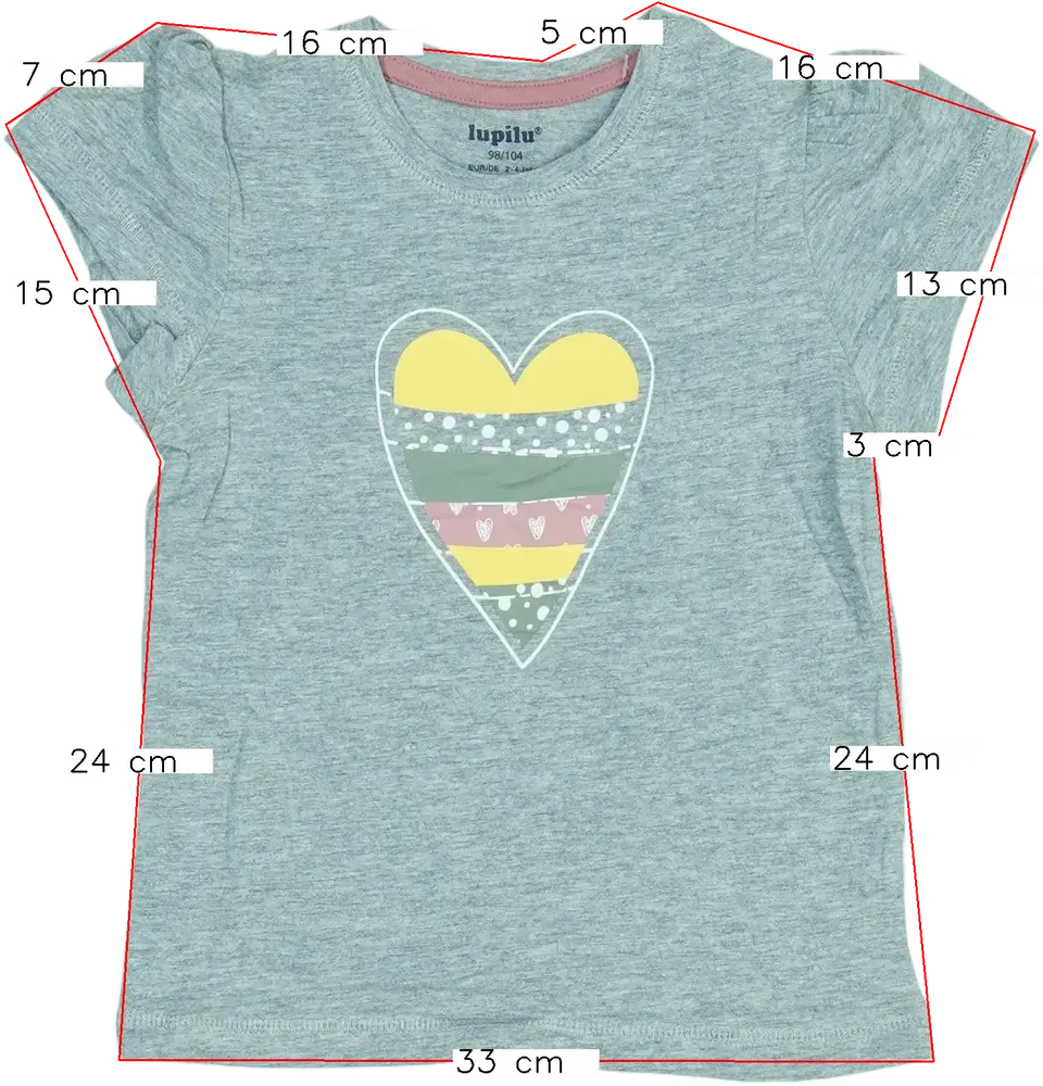 Szürke Lupilu Póló EU 104 / UK 4 év / US 4T/XS