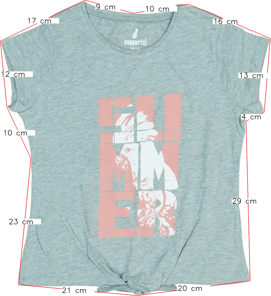 Szürke Pepperts! Póló EU 152 / UK 12 év / US 12 év/L