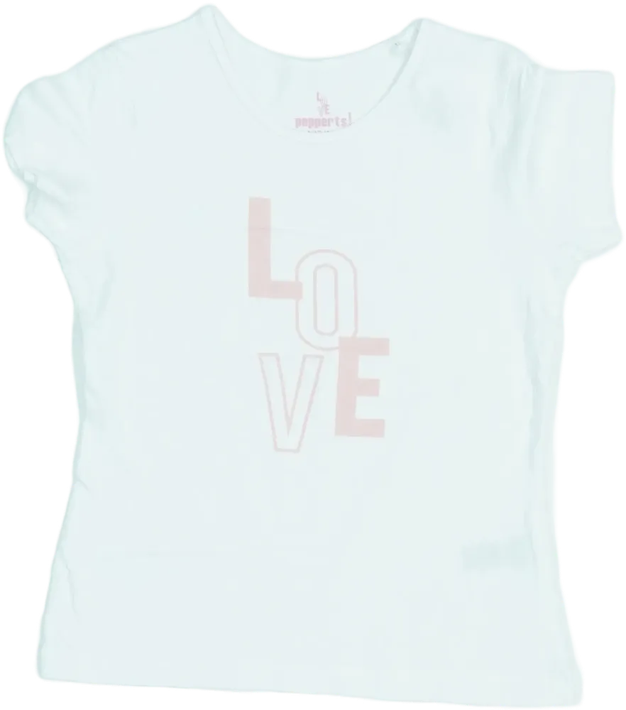 Fehér Pepperts! Póló EU 128 / UK 8 év / US 8 év/M