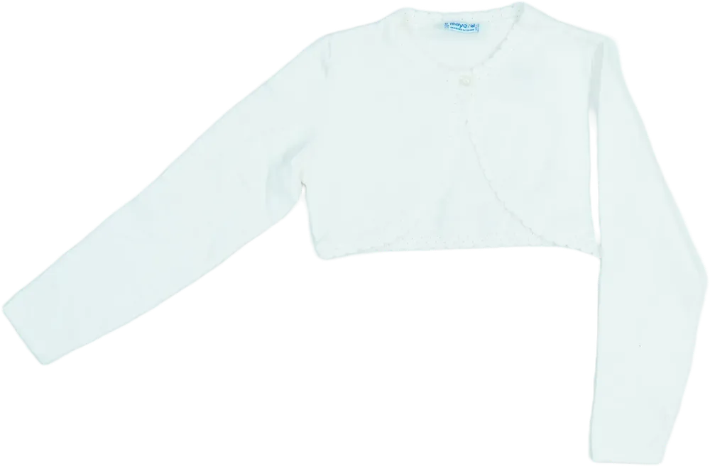 Fehér Mayoral Bolero EU 128 / UK 8 év / US 8 év/M