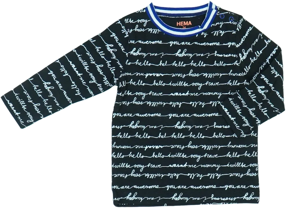 Fekete Hema Hosszú ujjú felső EU 74 / UK 6-9 hónap / US 6-9 hónap