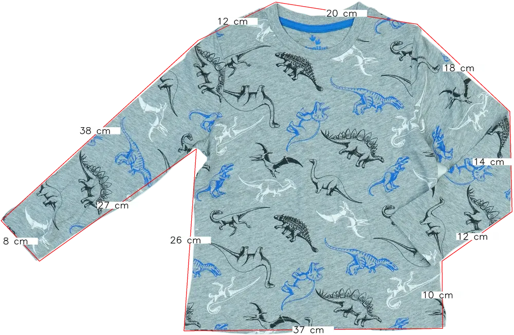 Szürke Lupilu Hosszú ujjú felső EU 116 / UK 6 év / US 6 év/S