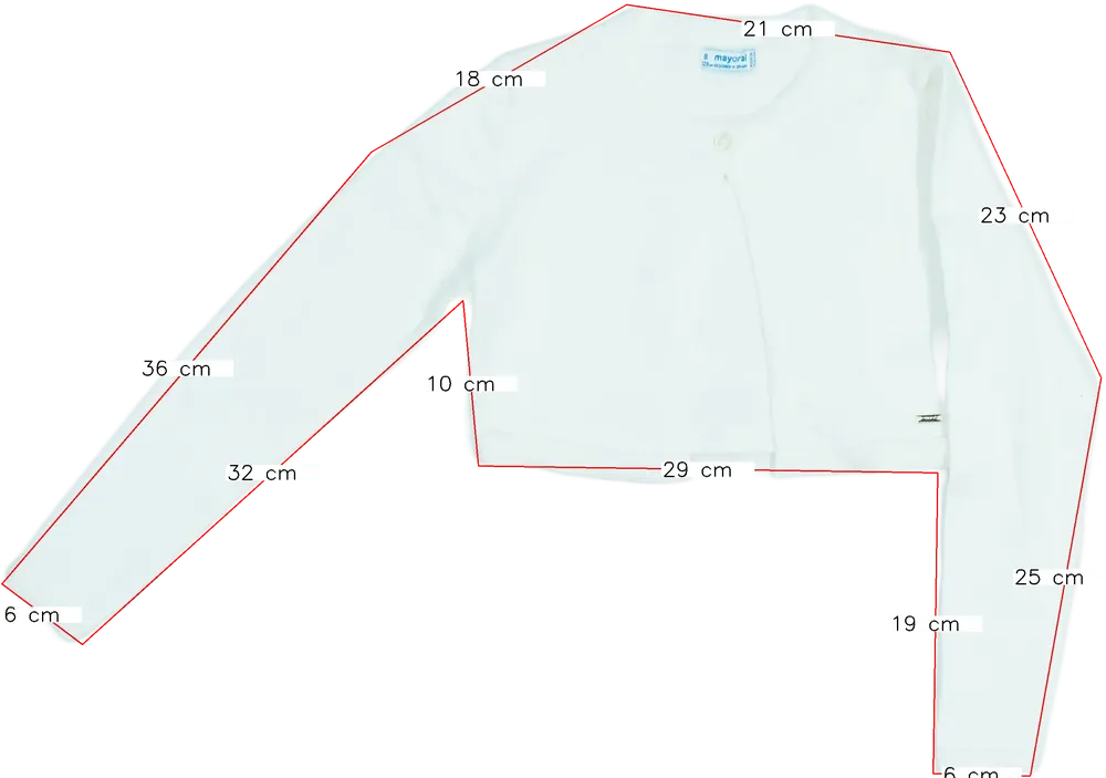 Fehér Mayoral Bolero EU 128 / UK 8 év / US 8 év/M