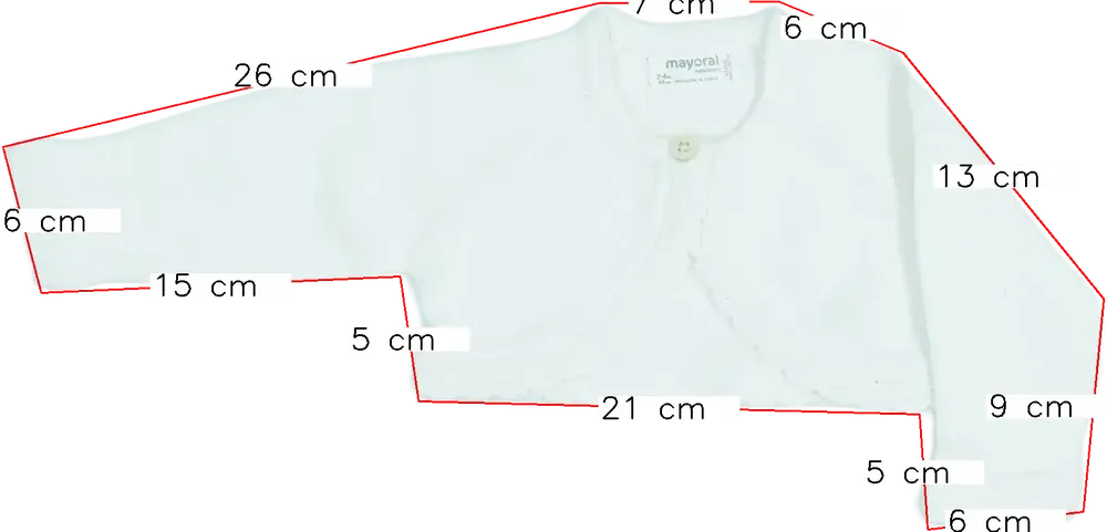 Fehér Mayoral Bolero EU 68 / UK 3-6 hónap / US 3-6 hónap