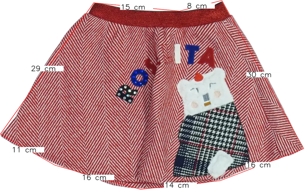 Piros Rosalita Szoknya EU 104 / UK 4 év / US 4T/XS