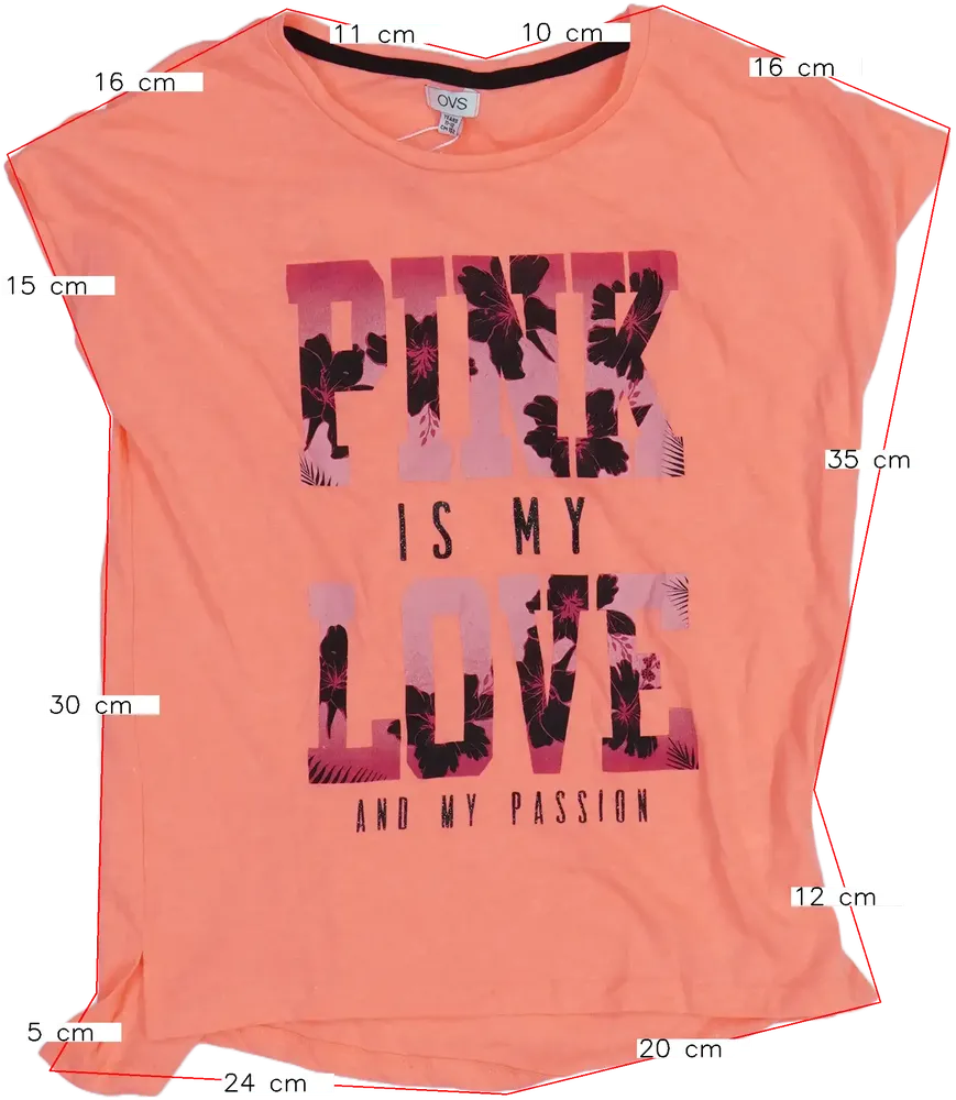 Rózsaszín OVS Póló EU 152 / UK 12 év / US 12 év/L