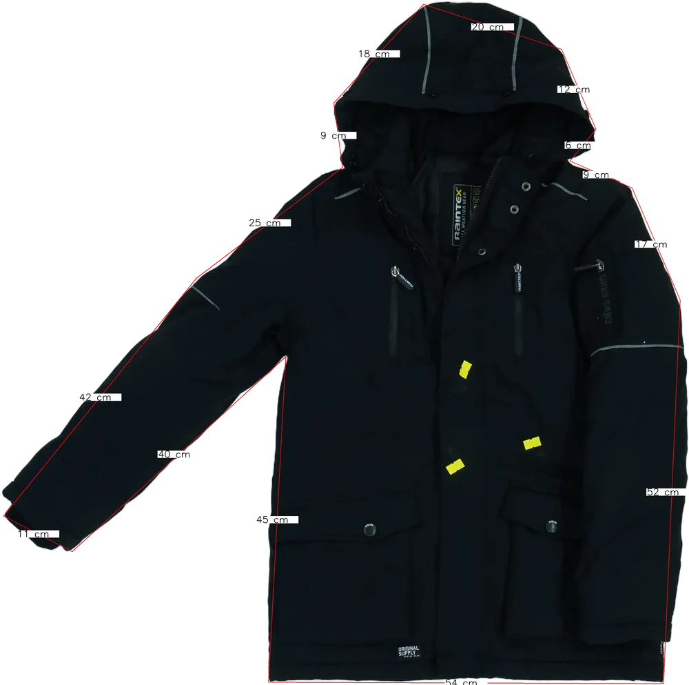 Fekete Raintex Télikabát EU 164 / UK 14 év / US 14 év/XL