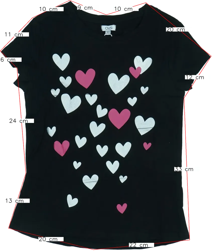 Fekete OVS Póló EU 146 / UK 11 év / US 12 év/L