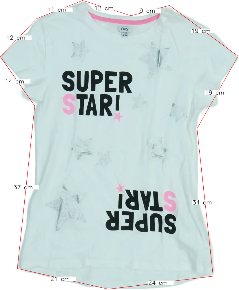 Fehér OVS Póló EU 164 / UK 14 év / US 14 év/XL