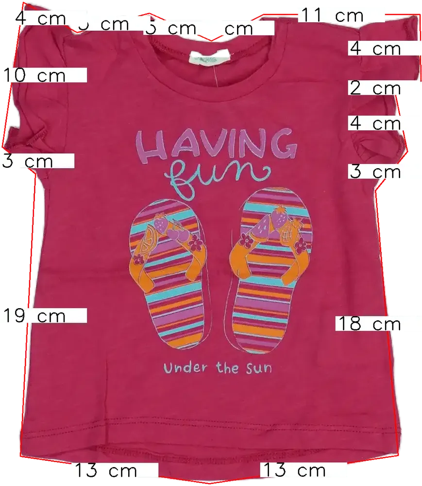 Rózsaszín Benetton Póló EU 68 / UK 3-6 hónap / US 3-6 hónap