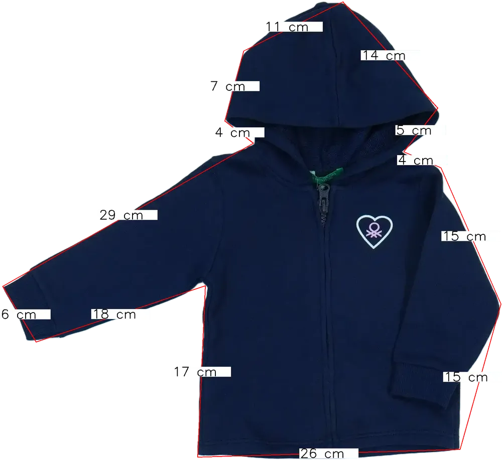 Kék Benetton Kapucnis pulóver EU 74 / UK 6-9 hónap / US 6-9 hónap