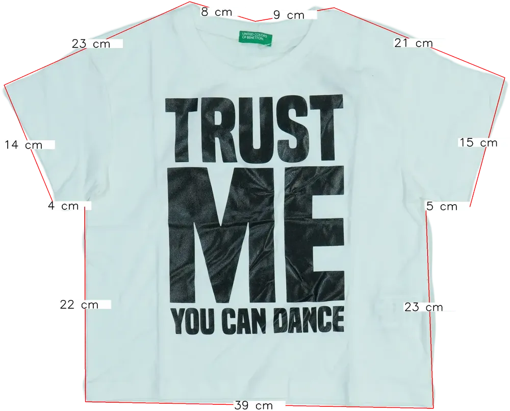 Fehér Benetton Póló EU 128 / UK 8 év / US 8 év/M