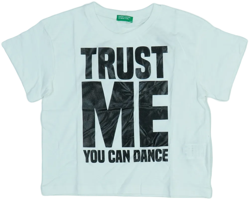 Fehér Benetton Póló EU 128 / UK 8 év / US 8 év/M