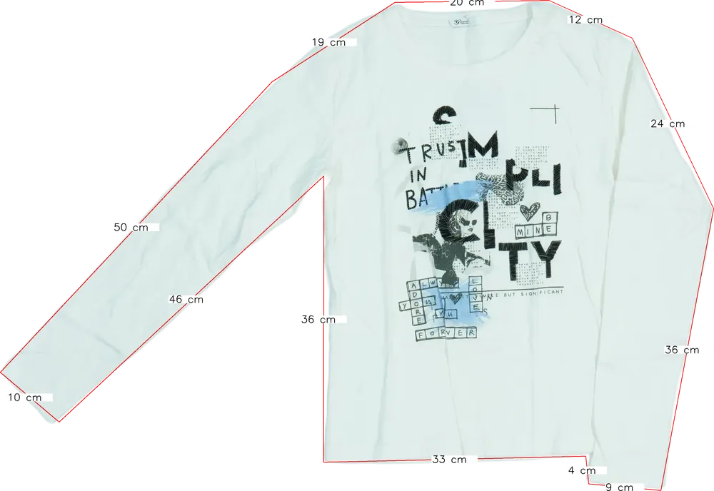 Fehér Gaialuna Hosszú ujjú felső EU 152 / UK 12 év / US 12 év/L