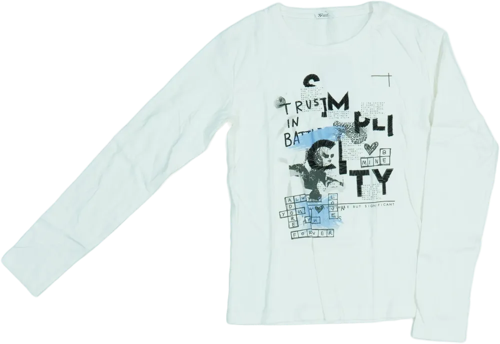 Fehér Gaialuna Hosszú ujjú felső EU 152 / UK 12 év / US 12 év/L