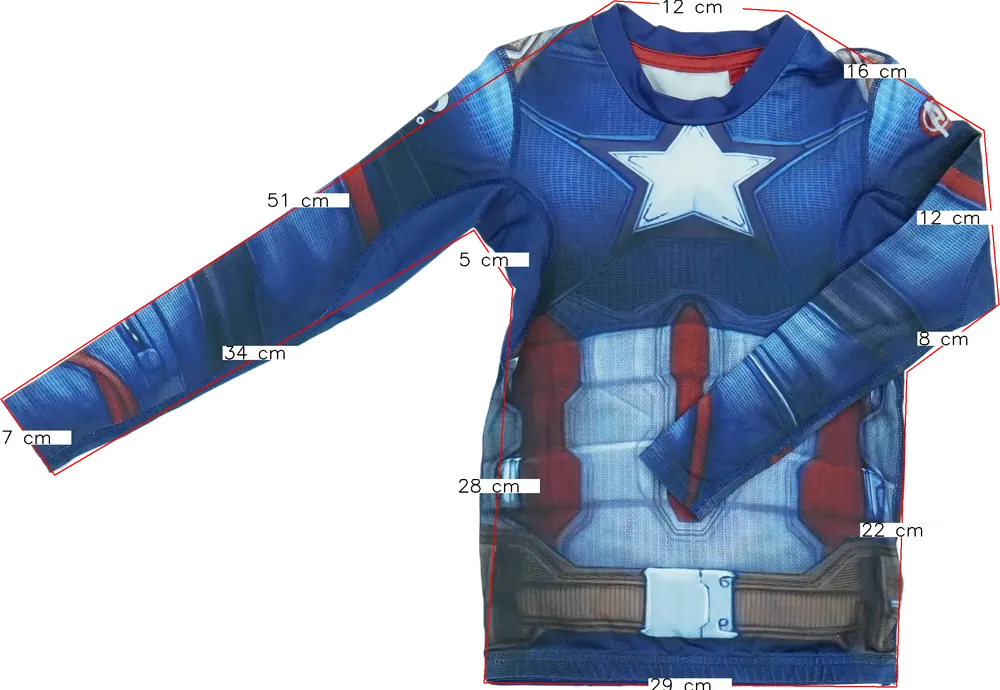 Kék Marvel Jelmez EU 128 / UK 8 év / US 8 év/M