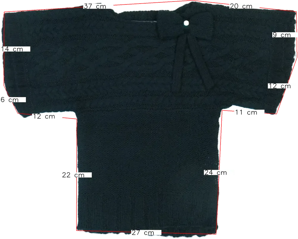 Fekete CycleBand Kötött pulcsi EU 104 / UK 4 év / US 4T/XS