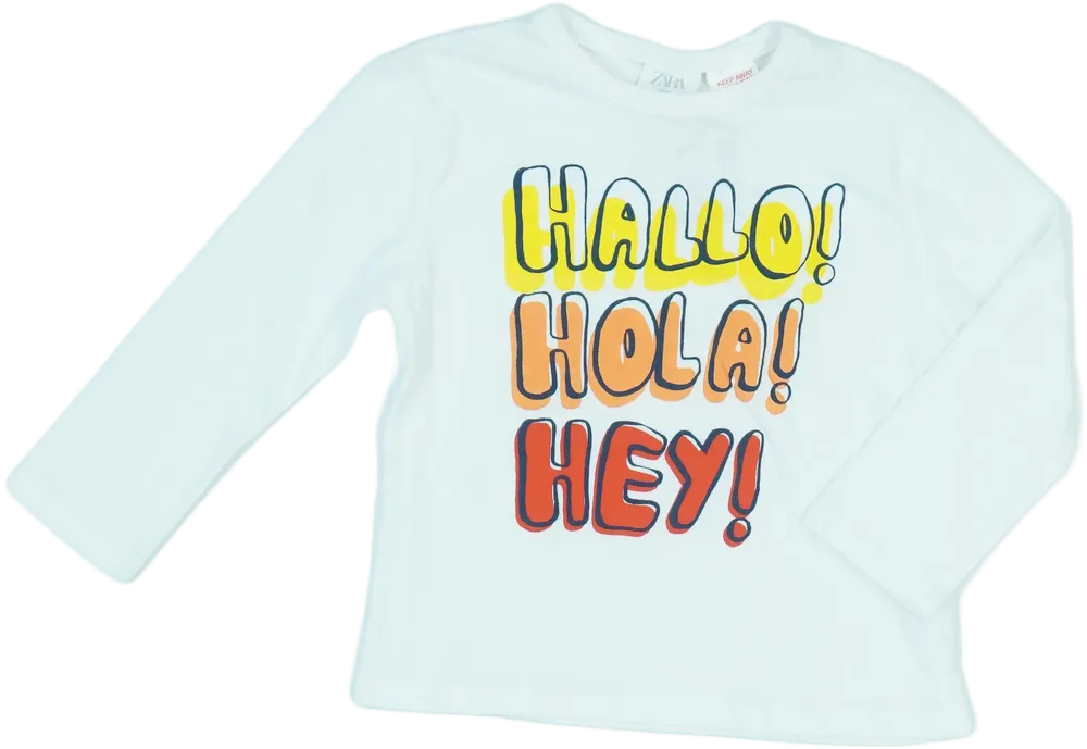 Fehér Zara Hosszú ujjú felső EU 86 / UK 12-18 hónap / US 18 hónap