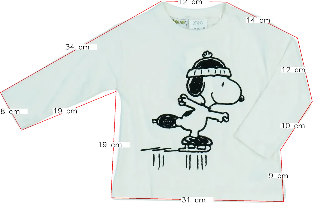 Barna Peanuts Hosszú ujjú felső EU 80 / UK 9-12 hónap / US 12 hónap