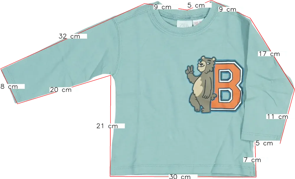 Kék Zara Hosszú ujjú felső EU 80 / UK 9-12 hónap / US 12 hónap