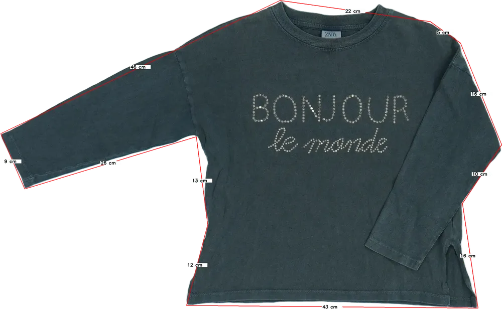 Szürke Zara Hosszú ujjú felső EU 116 / UK 6 év / US 6 év/S