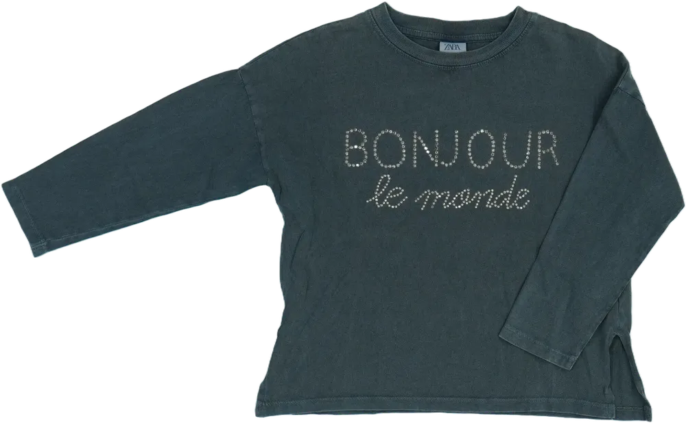 Szürke Zara Hosszú ujjú felső EU 116 / UK 6 év / US 6 év/S