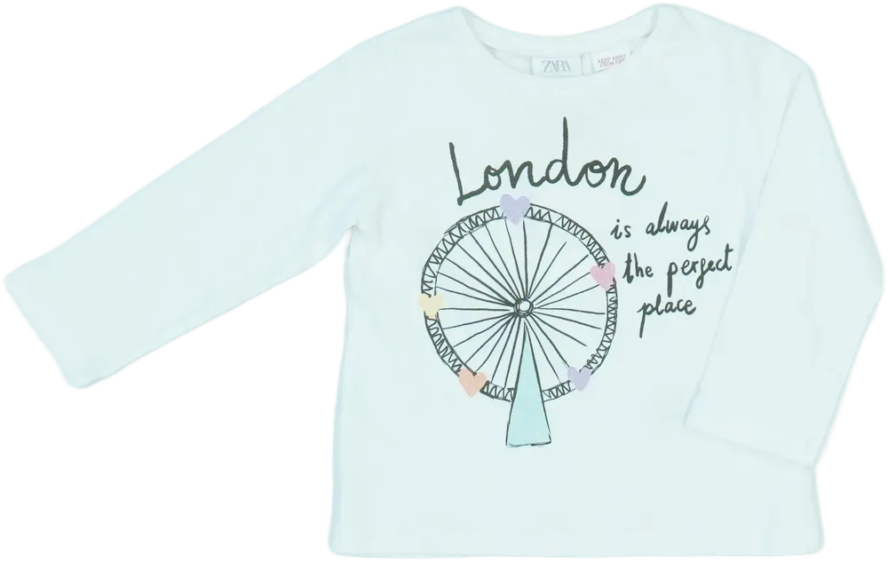 Fehér Zara Hosszú ujjú felső EU 86 / UK 12-18 hónap / US 18 hónap