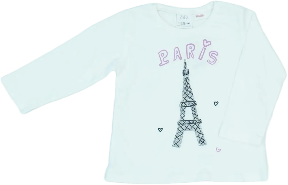 Fehér Zara Hosszú ujjú felső EU 86 / UK 12-18 hónap / US 18 hónap