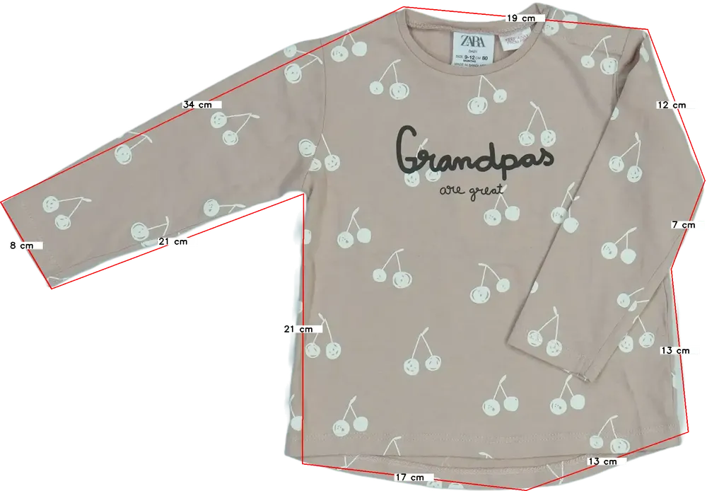 Rózsaszín Zara Hosszú ujjú felső EU 80 / UK 9-12 hónap / US 12 hónap