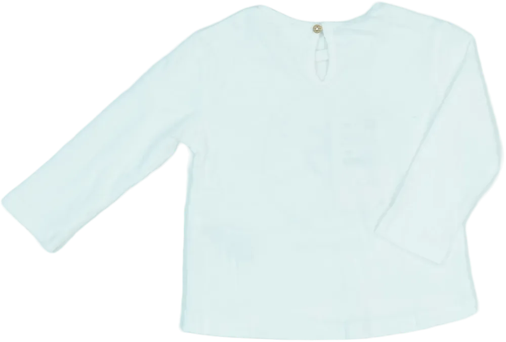 Fehér Zara Hosszú ujjú felső EU 80 / UK 9-12 hónap / US 12 hónap