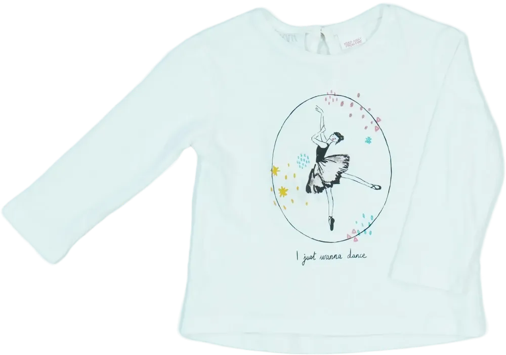 Fehér Zara Hosszú ujjú felső EU 80 / UK 9-12 hónap / US 12 hónap