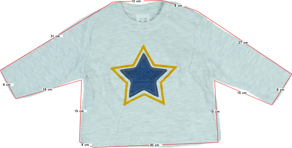 Szürke Zara Hosszú ujjú felső EU 80 / UK 9-12 hónap / US 12 hónap