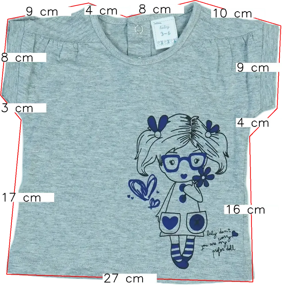 Szürke Lefties baby Póló EU 68 / UK 3-6 hónap / US 3-6 hónap