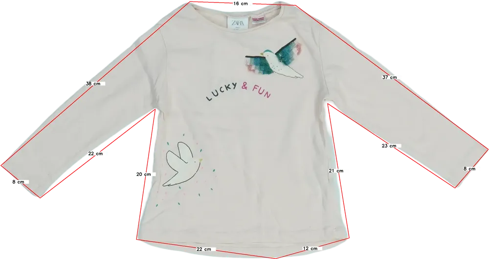 Rózsaszín Zara Hosszú ujjú felső EU 92 / UK 2 év / US 2T