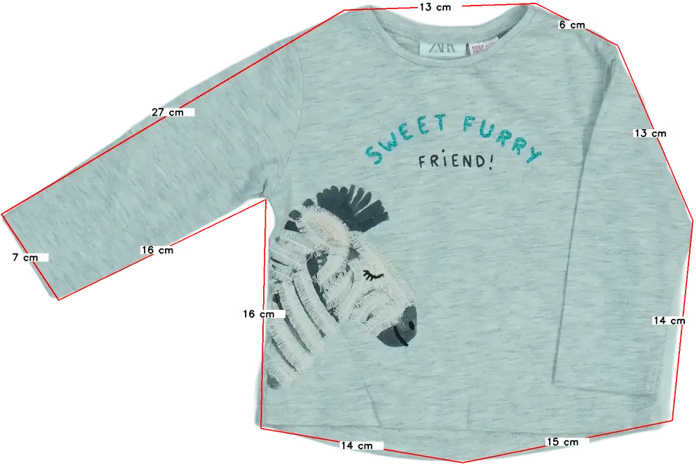 Szürke Zara Hosszú ujjú felső EU 68 / UK 3-6 hónap / US 3-6 hónap