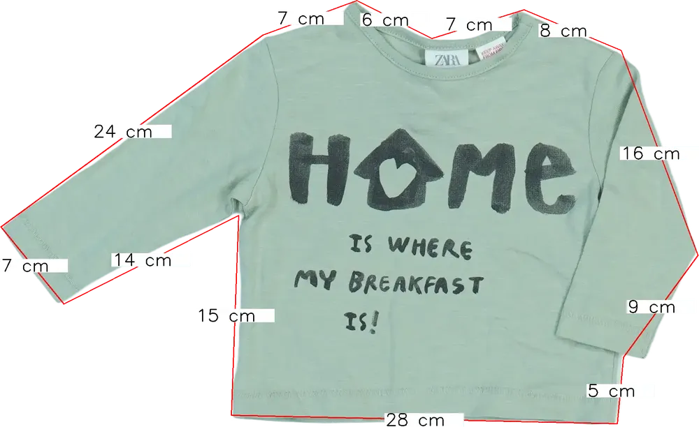 Zöld Zara Hosszú ujjú felső EU 68 / UK 3-6 hónap / US 3-6 hónap