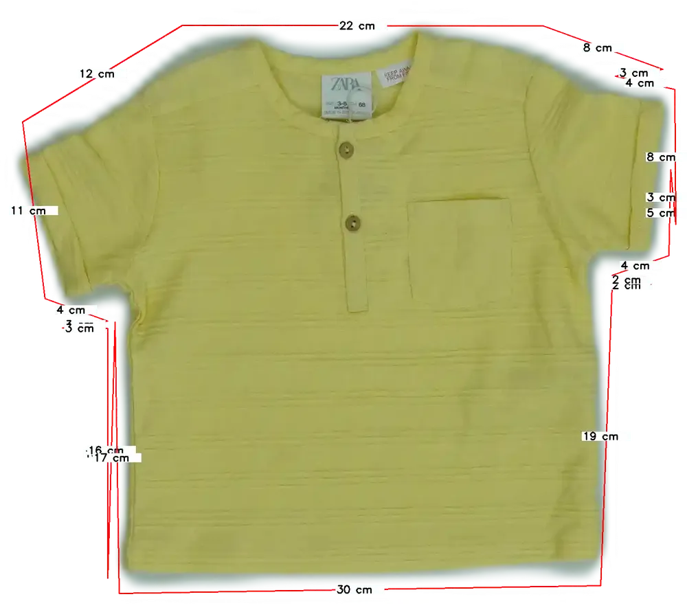 Sárga Zara Póló EU 68 / UK 3-6 hónap / US 3-6 hónap